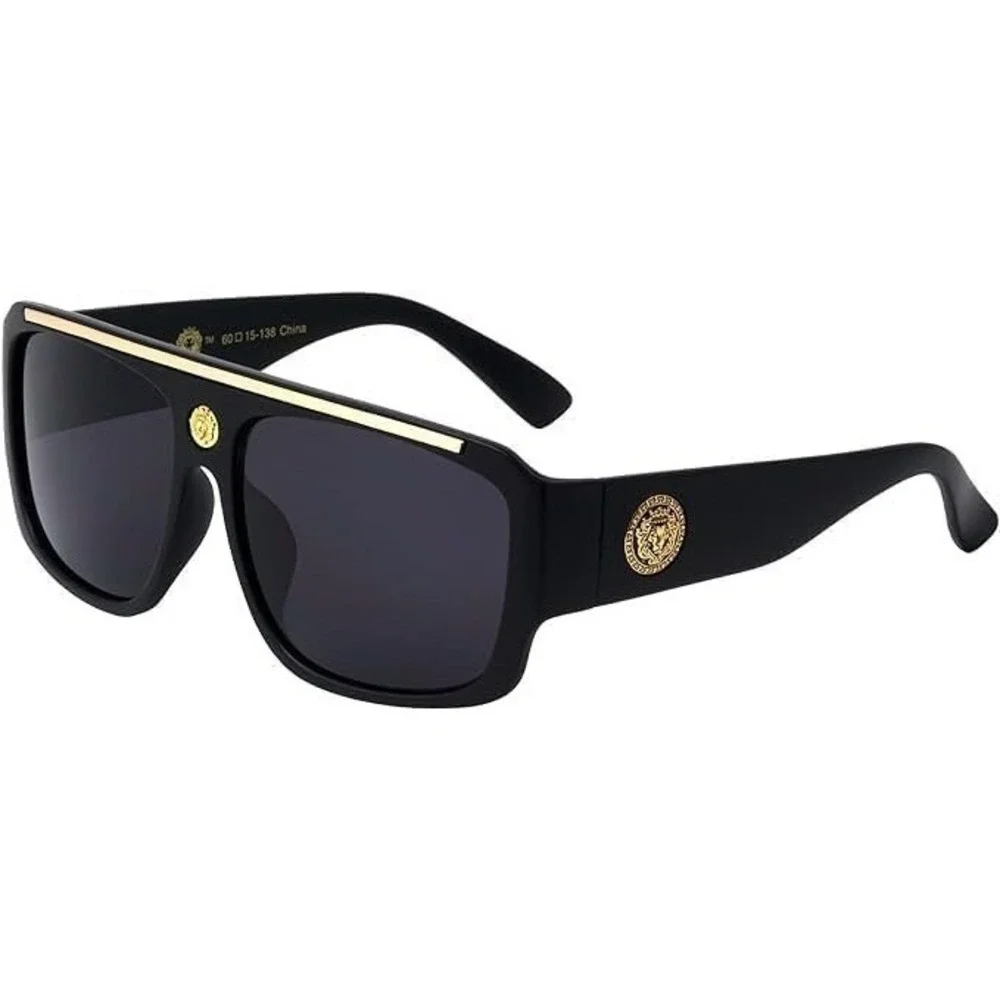 Sunglasses Dark Black Lens Cholo Hip‎ Hop Style UV400 Protection Rectangular New